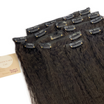 Coarse Kinky Straight Blown Out Clip In Human Hair Extensions